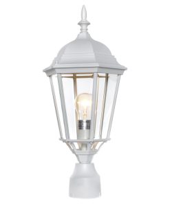 Westlake Cast 1-Light Outdoor Post Lantern, White, Clear