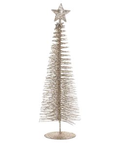 12" Tall "Treasure Mountain" Christmas Tree, Champagne, Set of 6