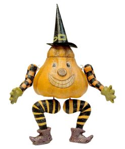 Halloween PUMPKIN SITTER Paper Mache Witch HC322271