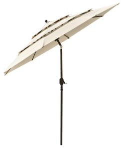 Yescom 10 Ft 3 Tier Patio Umbrella with Crank Handle Push to Tilt Aluminum Pool