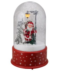 11.75" Lighted Santa With Street Light Snowing Christmas Globe