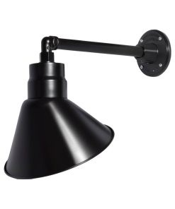 10in. Angle Shade Gooseneck Sign Light, Satin Black, 13" Long Straight Arm