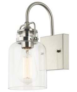 WL0004-1 1 Light Dimmable LED Vanity Light Modern Wall Sconces, Silver