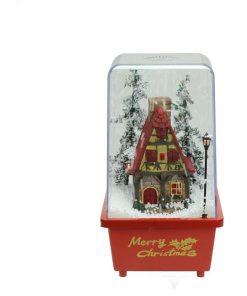 11.5" Lighted Musical Snowing House Christmas Table Top Snow Dome