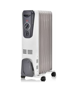 1500W Electric Oil Filled Radiator Space Heater 5.7 Fin Thermostat Room White