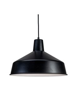 120V Commercial Grade Vintage Barn Hanging Pendant - 12" Diameter, Black