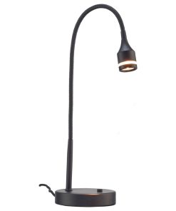 11"x5-17"x11-18" Black Metal LED Desk Lamp