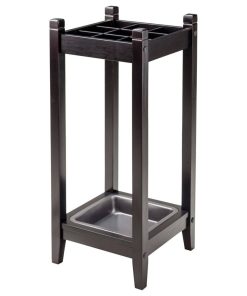 Winsome Jana Umbrella Stand with Metal Tray in Espresso