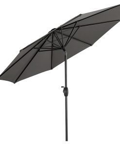 Westintrends 9 Ft Outdoor Patio Market Table Umbrella with Tilt and Crank, Gray
