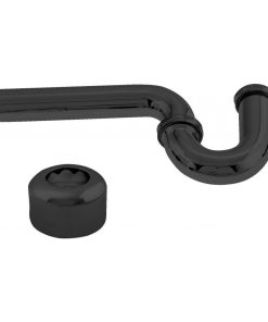 1.25" X 1.25" P-Trap With High Box Flange In Powder Coated Flat Black