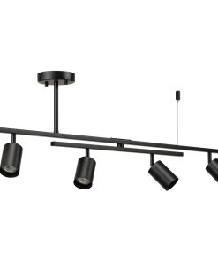 West Matte Black 4-Light Track Lighting with Center Swivel Bar