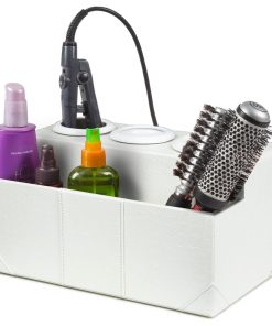White Crocodile Leatherette Hair Styling Station, Without Power