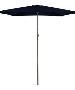 10ft x 6.5ft Outdoor Patio Market Umbrella with Hand Crank, Navy Blue