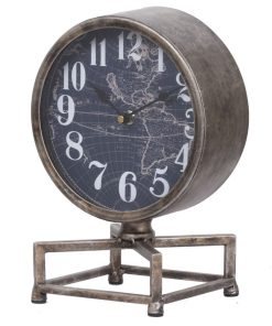 11" Blue and Gray Classic Vintage Table Clock