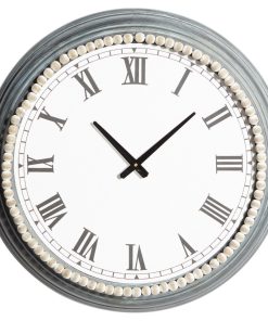 White Metal Farmhouse Wall Clock 23" x 3" x 23"