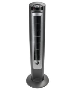 Wind Curve Tower Fan With Nighttime Setting, Gray/Silver