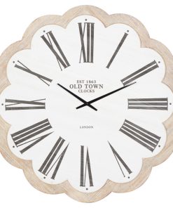 White Wood Farmhouse Wall Clock 33" x 1" x 33"