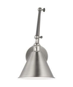 1 Light Double Arm Wall Sconce Brushed Nickel Incandescent Midnight Black