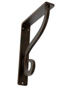 1 1/2"W x 5 1/2"D x 8"H Ashford Iron Bracket, Single, Antiqued Bronze