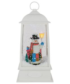 13.5" LED Lighted Musical Snowing Snowman Christmas Lantern