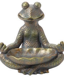14.25"H Bronze MGO Yoga Frog Statue