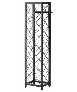 Windy Floor Wine Rack Tower, Metal Pewter & Tempered Glass Top, 13 Bottles