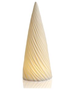 14" White Spiral Porcelain LED Tree