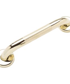 1.25" Polished Brass Grab Bar, 18", Knurled