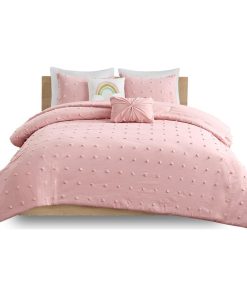 100% Cotton Jacquard Pom Pom Comforter Set, UHK10-0122