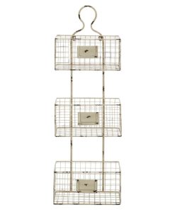 White Metal Farmhouse Wall Shelf 13" x 7" x 37"