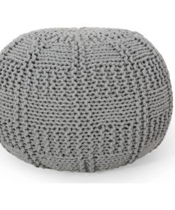 Zahra Modern Knitted Cotton Round Pouf