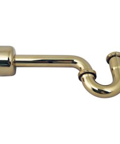 1.5" X 1.5" P-Trap With High Box Flange In Polished Brass