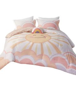 100% Cotton Printed Comforter Set Yellow/Coral UHK10-0185