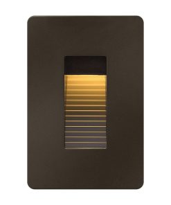 120V 4W LED Vertical Step Light - 3 Inches Wide by 4.5 Inches High Bronze 3000