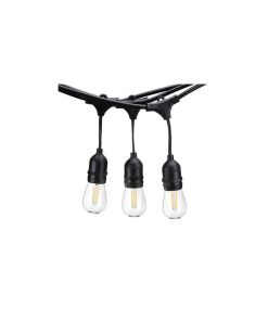120V Commercial Outdoor Dimmable LED Light String, 12 Bulb / 24' Length