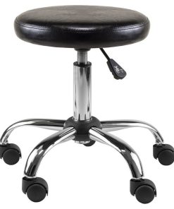 Winsome Clark Faux Leather Adjustable Swivel Drafting Stool in Black