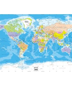 World Political Map Wall Decal, 62"x42"