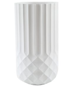 White 24in. Tall Round MgO Planter