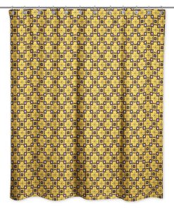 Yellow Floral Squares Shower Curtain