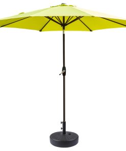 WestinTrends 9 Ft Outdoor Patio Market Umbrella with Black Round Base, Lime Gre