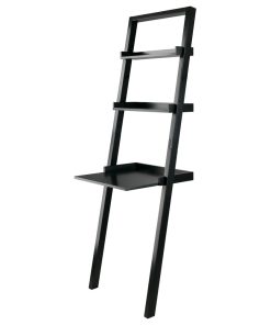 Winsome Wood Bellamy Leaning Desk With 2 Shelves In Black 29323