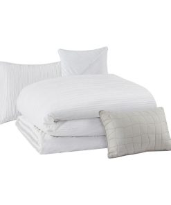 100% Polyester Solid 5Pcs Comforter Set Ivory BR9144409622-07