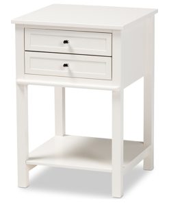 Willow Modern Transitional White Finished 2-Drawer Wood Nightstand
