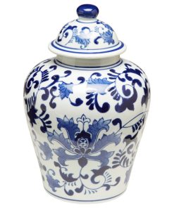 10" Blue and White Ginger Jar
