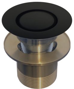 Patented Pop Down?Bathtub Drain, Integral or Contractor Overflow, Matte Black