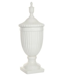 White Ceramic Country Decorative Jars 10" x 10" x 26"