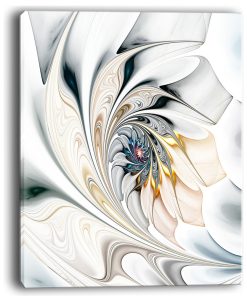 "White Stained Glass Floral Art" Floral Wall Art Canvas, 30"x40"