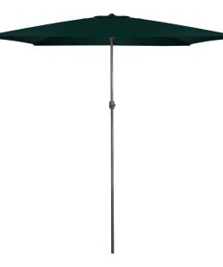 10ft x 6.5ft Outdoor Patio Market Umbrella with Hand Crank, Hunter Green
