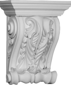 11 3/4"W x 5 7/8"D x 14 1/8"H Lyon Twin Leaf Corbel