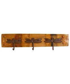 Wine Barrel Coat Rack with Dragonfly Hooks